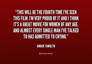 This will be the fourth time I've seen this film. I'm very proud of it ...