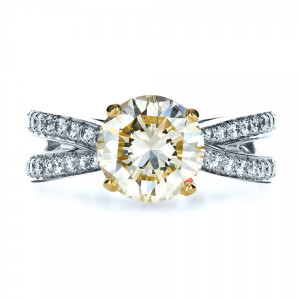 Custom Canary Diamond Engagement Ring