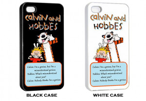 CALVIN AND HOBBES Comic Quotes Funny Apple iPhone 4/4S Seamless Case ...