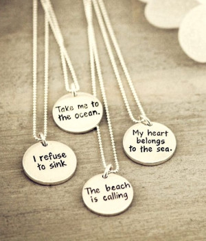 beach quote necklaces from a variety of artisans. Hand stamped ...
