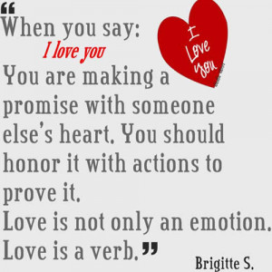 When you say I love you ,you are making a promise with someone else ...