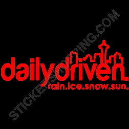 Daily Driven Mountain rain ice snow sun sticker decal V10