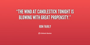 The wind at Candlestick tonight is blowing with great propensity ...