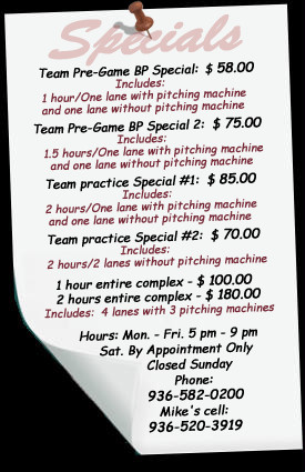 Tunnel with pitching machine: