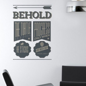 Behold the Turtle Wall Sticker - famous quote wall decor