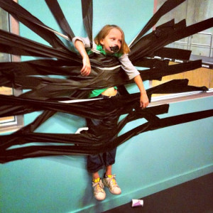Kids taped on the wall with duct tape! (PHOTOS)