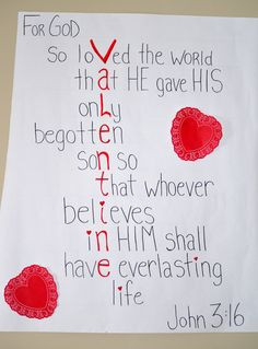John 3:16 Valentine poster [copywork] More
