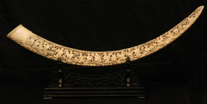 Carved Ivory Elephant Tusk