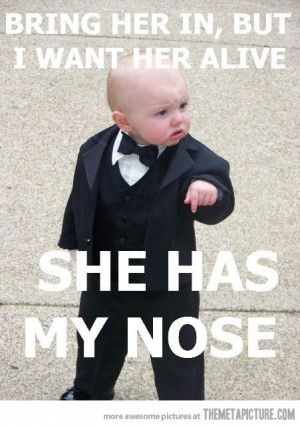 Funny photos funny baby gangster meme nose