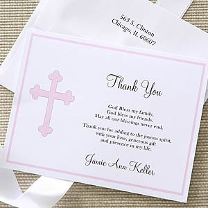 Christian Cross Personalized Thank You Note Cards - 6667