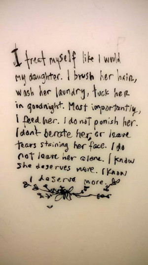 treat myself like i would my daughter