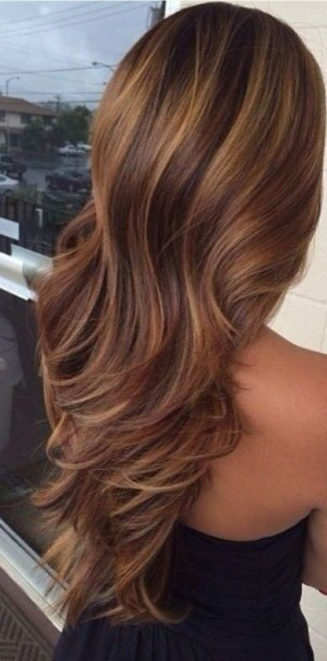 Beautiful Brunette Hair with highlights and Layers. It’s hard to get ...