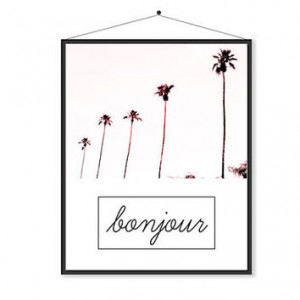 Bonjour Art French Quotes Paris decor France Travel poster pink and ...