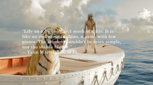life of pi theme quotes life on a lifeboat isn t much of a life it is ...