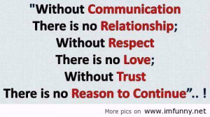 ... No Relationship Without Respect There Is No Love Without Trust