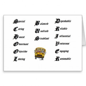School Bus Driver Cards & More