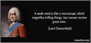 weak mind is like a microscope, which magnifies trifling things, but ...