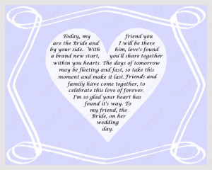 Gift for Bride on Wedding Day Poem from Friend INSTANT DOWNLOAD - On ...