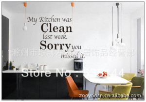 Stock-FreeShipping-My-Kitchen-Was-Clean-English-Quote-Saying-Vinyl ...