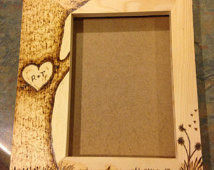 Custom Wood burned 5 x 7 picture fr ame ...