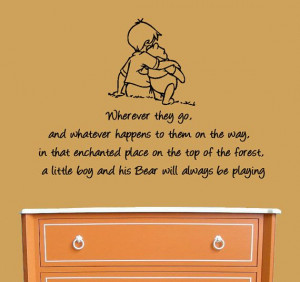 Winnie the Pooh Wall Decal A Boy and his Bear by MommyofTyDesigns, $32 ...