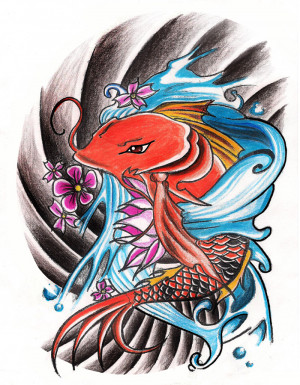 Orange Koi Fish Tattoo Design by will4rts fish tattoo design, art ...