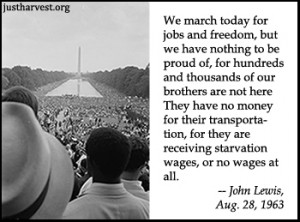 ... at Reflecting Pool, 1963 Great March on Washington, John Lewis quote