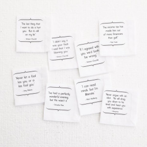 Wise, witty quotes on cocktail napkins