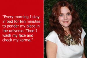 Drew Barrymore apparently feels that checking your karmic level is as ...