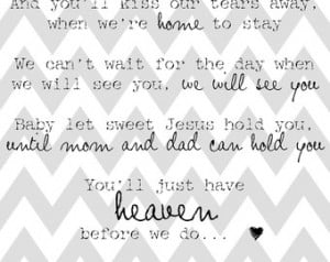 You'll Just Have Heaven Before We Do (miscarriage remembrance print ...
