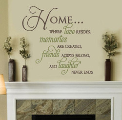 1089 HOME...WHERE LOVE RESIDES Inspirational Wall Quote