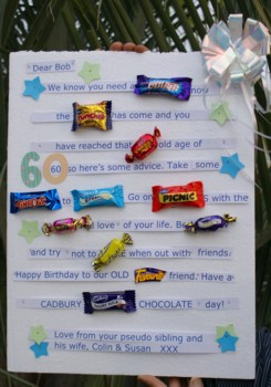 Candy Bar Card for a Friend's 60th Birthday!