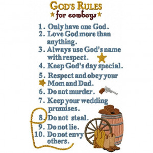 Ten Commandments for Cowboys