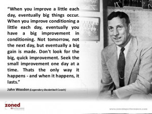 Coach John Wooden: When you improve a little each day...