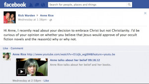 Based on her statements, Rice has basically chosen a worldview that ...