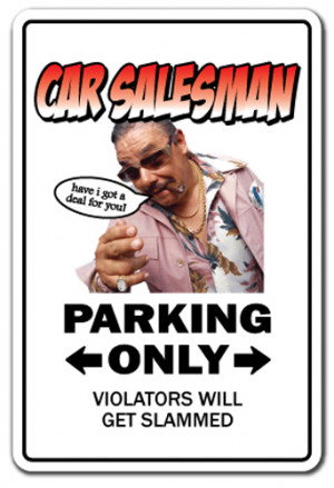 ... Sign parking used cars sales funny gift gag auto automobile dealer