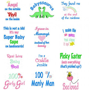 Baby Bib Sayings Embroidery Designs
