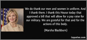 Women In The Military Quotes We do thank our men and women