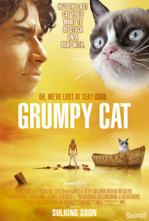 Grumpy Cat does Life Of Pi : click image for full-size picture