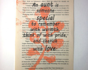 Aunt quote print on a book page, aunt saying, aunt gift