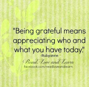 Being grateful quote via www.Facebook.com/ReadLoveandLearn