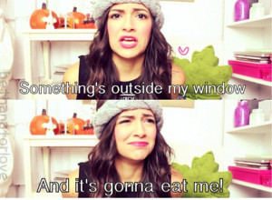 ... for this image include: bethany mota, motavator, fall, eat and funny