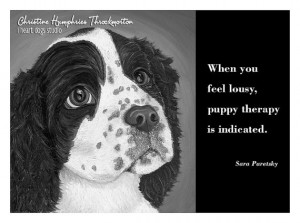 NEW Dog quote card: Springer Spaniel puppy / Sara Paretsky wisdom