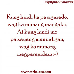 Pangako tagalog quotes Pamatay na Banat and Mga Patama Love Quotes