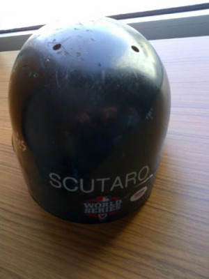 RARE - Marco Scutaro Signed Batting Helmet - World Series Used