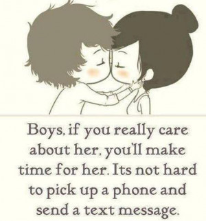 Boys If You Really care About her you Will make Time For her