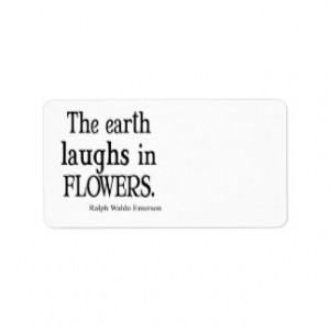 Vintage Emerson The Earth Laughs in Flowers Quote Custom Address ...