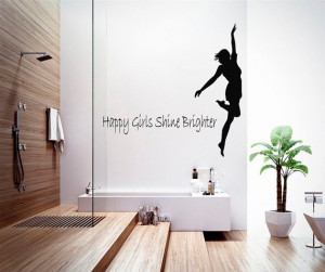 Wall Decals People Quote Happy Girls Shine Brighter Home Vinyl Decal ...