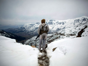 Soldier of the Pakistan army standing guard on one of the highest and ...