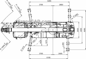 Crane Cad Blocks Mobile Crane Drawings As Top View And Side View